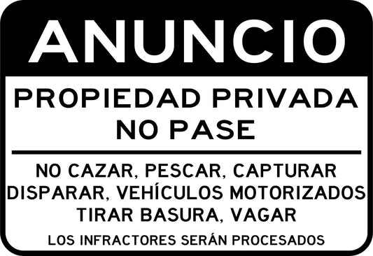 Anuncio Propiedad Privada Simbologic