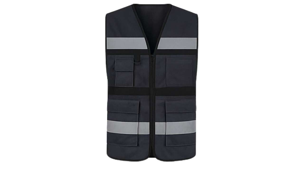 Chaleco Brigadista Gris Oxford Reflectante Alta Visibilidad – EPP Simbologic