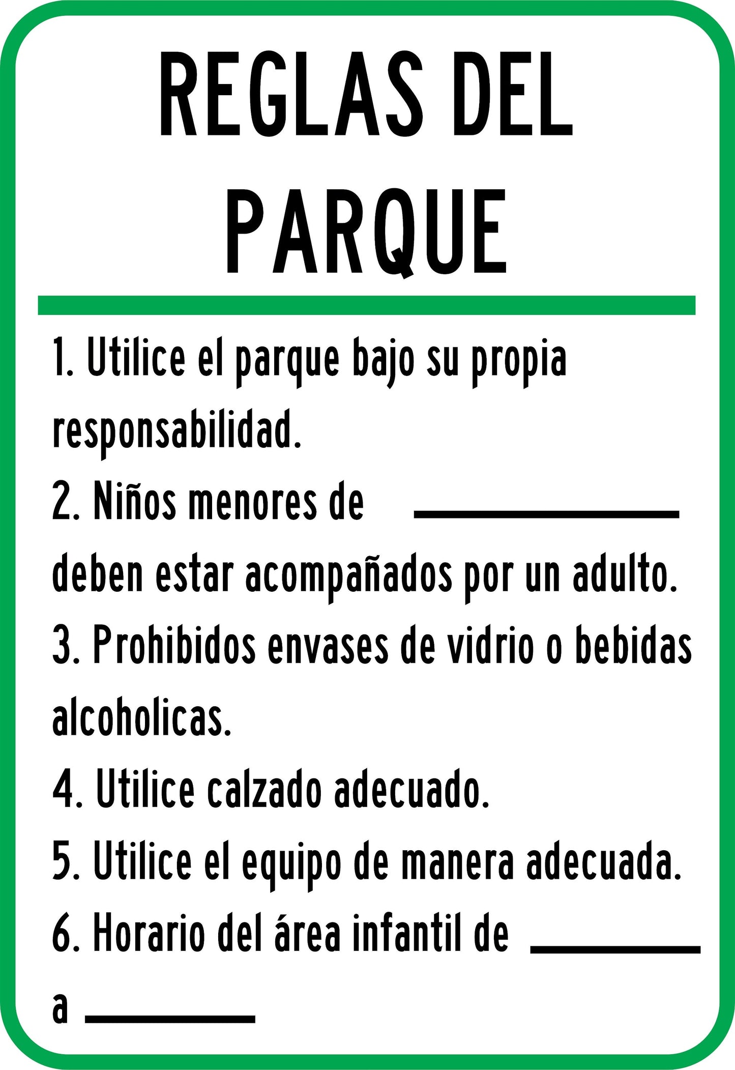 REGLAS DEL PARQUE Simbologic