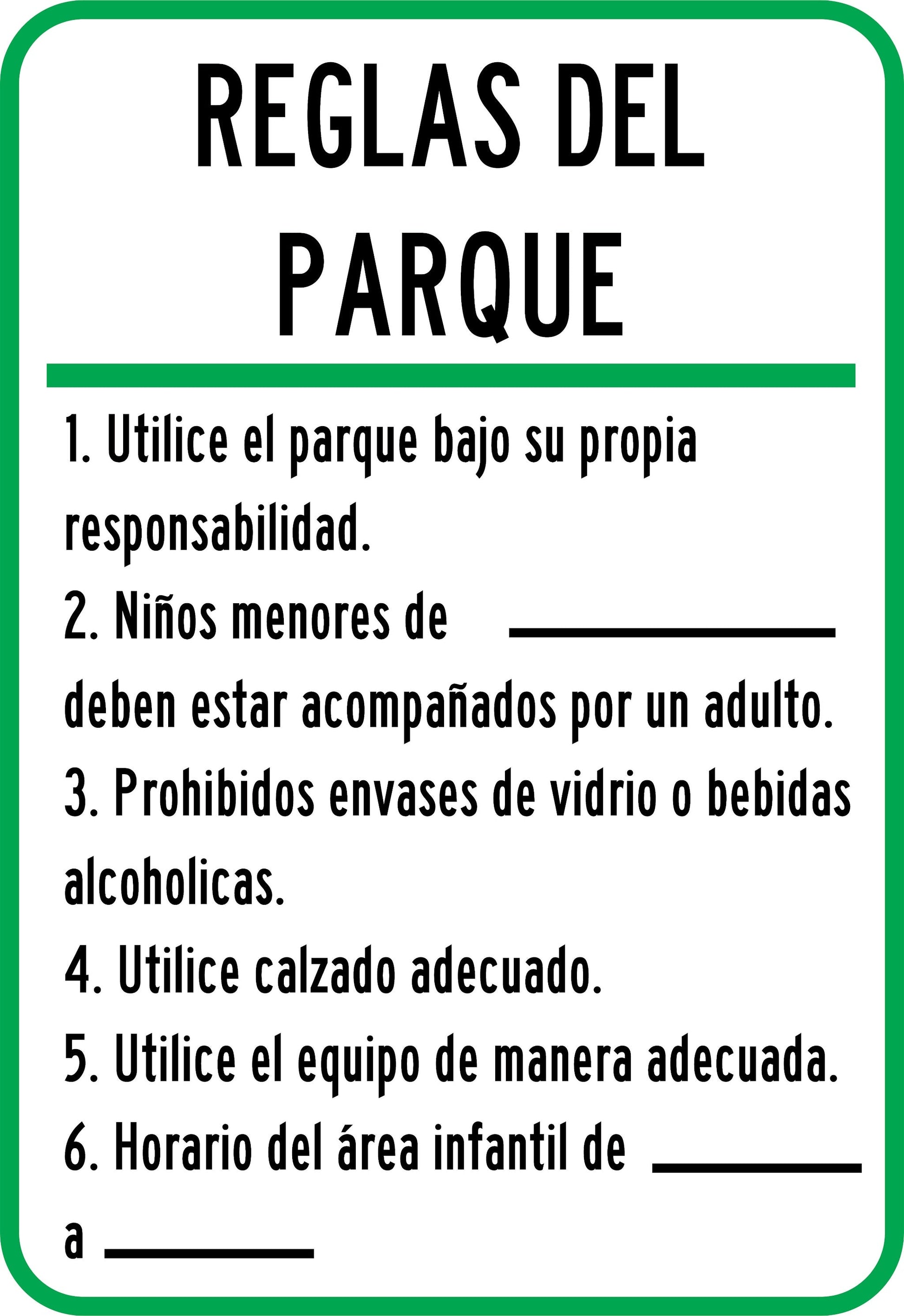 REGLAS DEL PARQUE Simbologic