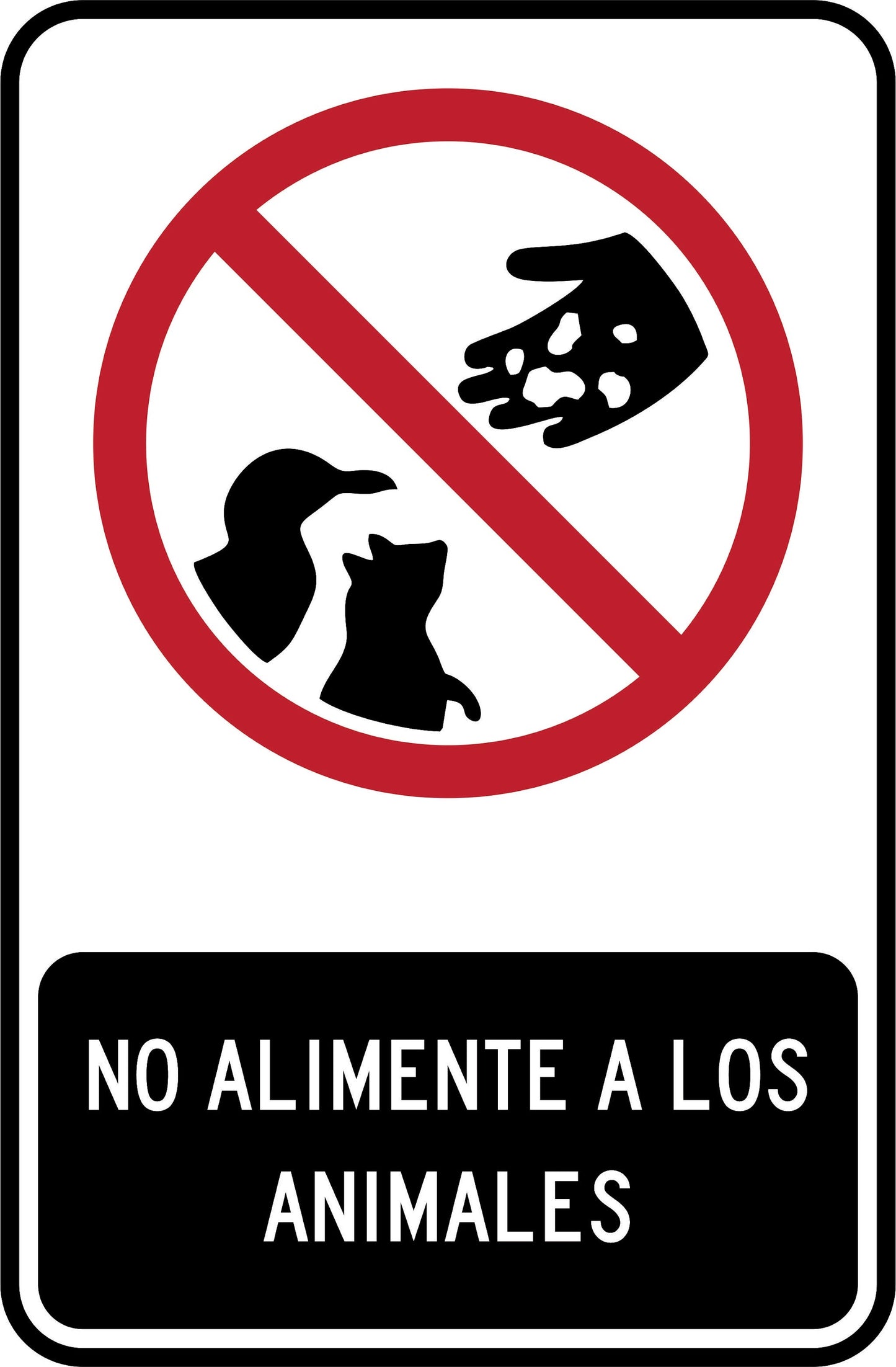 NO ALIMENTE A LOS ANIMALES Simbologic