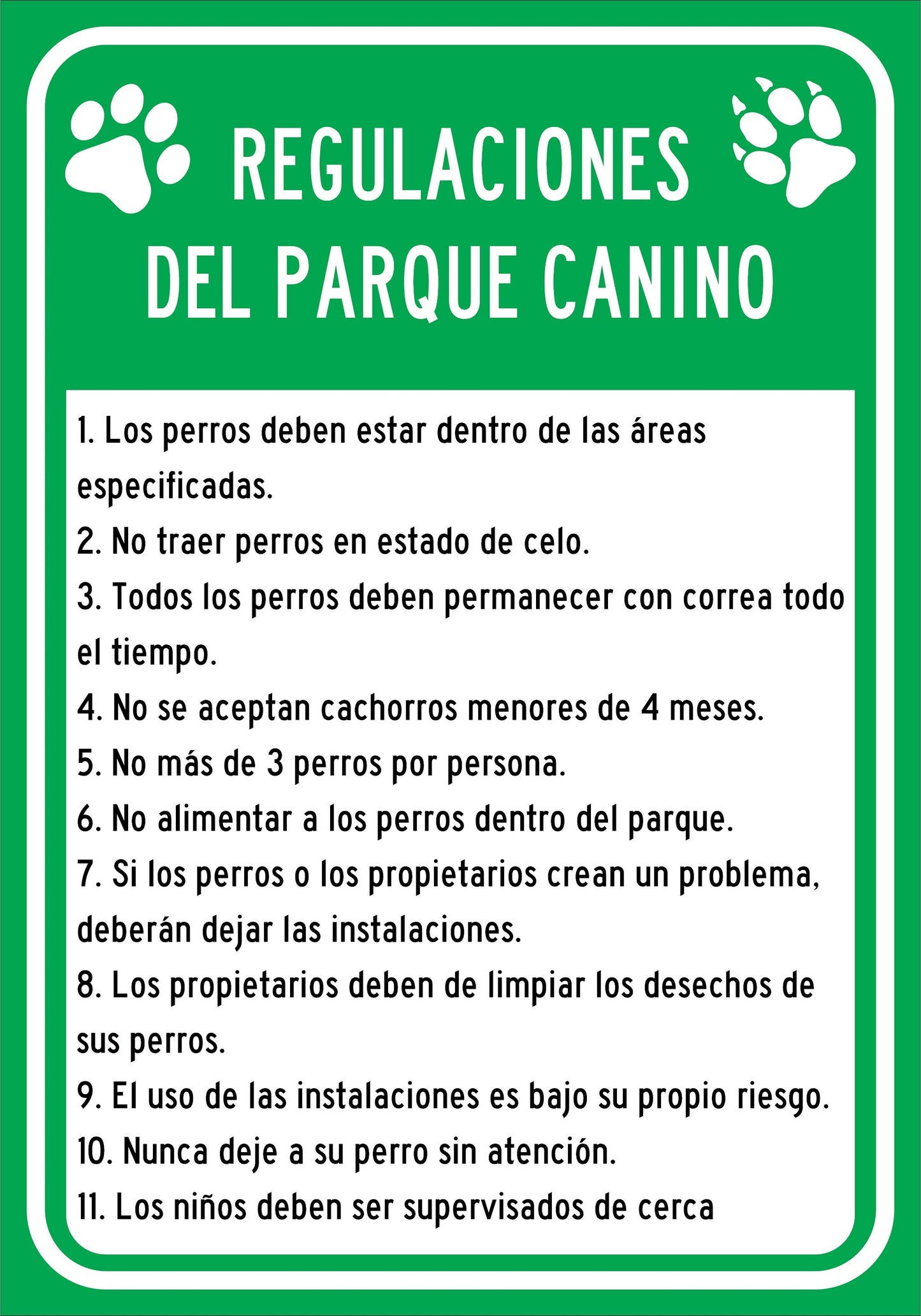 REGULACIONES DEL APRQUE CANINO Simbologic
