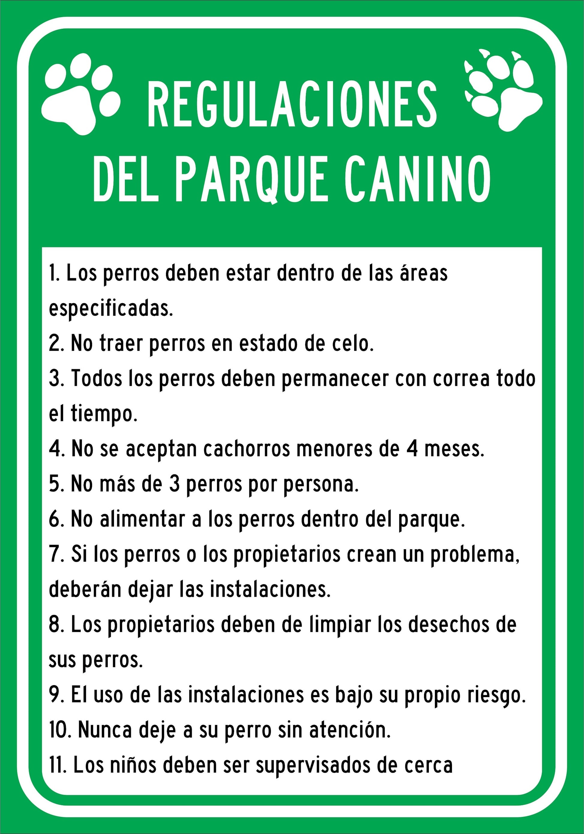 REGULACIONES DEL APRQUE CANINO Simbologic
