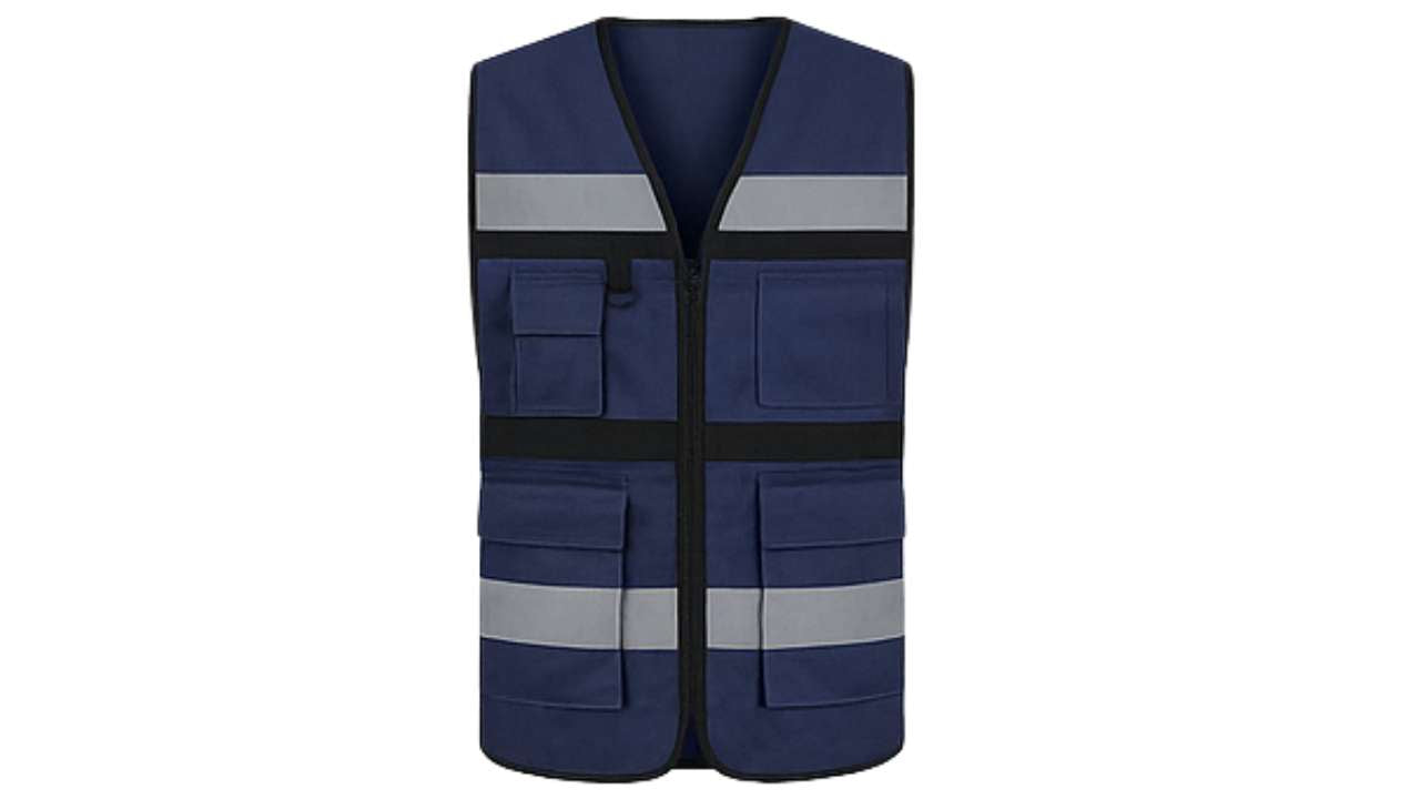 Chaleco Brigadista Azul Marino Reflectante Alta Visibilidad – EPP Simbologic