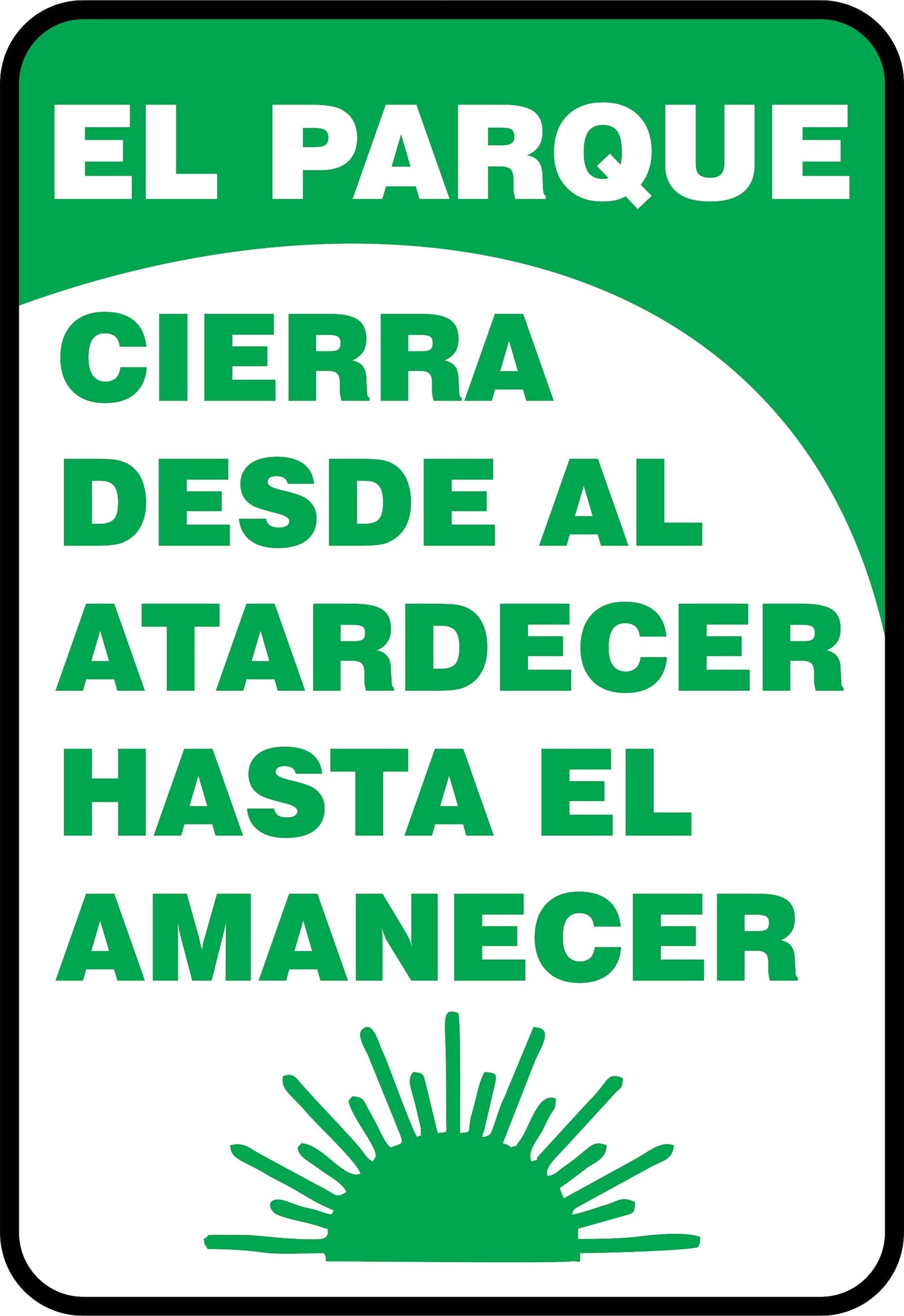 EL PARQUE CIERRA DESDE EL ATARDECER Simbologic
