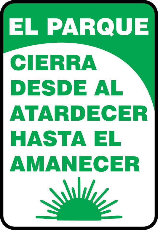 EL PARQUE CIERRA DESDE EL ATARDECER Simbologic