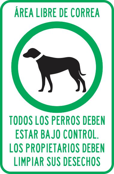 Área Libre De Correa. Todos Los Perros Deben Estar Bajo Control Simbologic