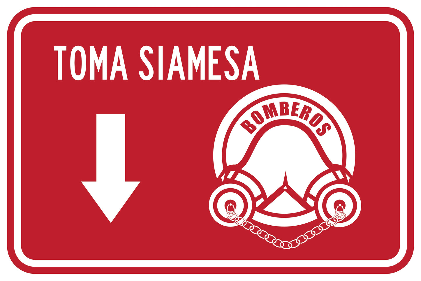 TOMA SIAMESA CON FLECHA HACIA ABAJO Simbologic