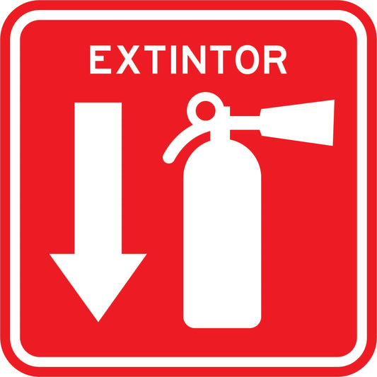 EXTINTOR CON FLECHA HACIA ABAJO Simbologic