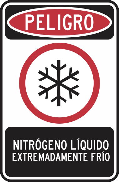 Peligro Nitrógeno Líquido. Extremadamente Frío Simbologic