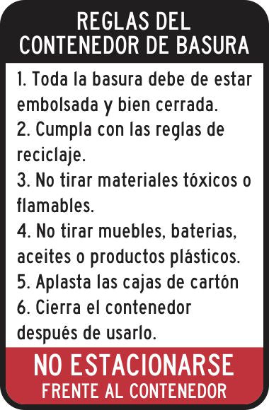 Reglas Del Contenedor De Basura Simbologic