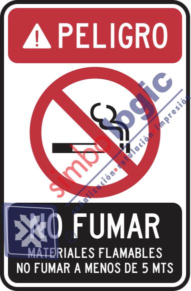 Materiales Flamables, No Fumar A Menos 5M Simbologic