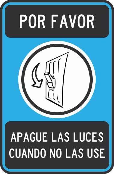 Por Favor Apague Las Luces Cuando No Las Use Simbologic