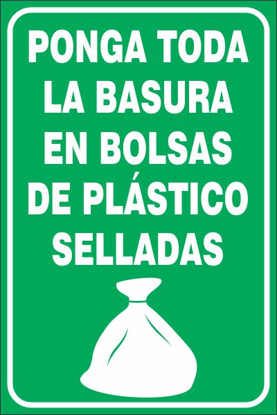 Ponga Toda La Basura En Bolsas De Plástico Selladas Simbologic