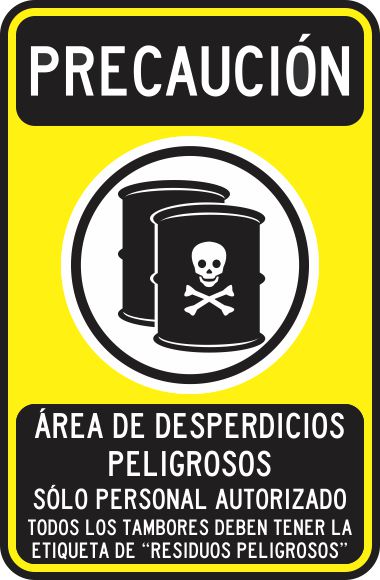 Precaucion Área De Desperdicios Peligrosos Solo Personal Autorizado Simbologic