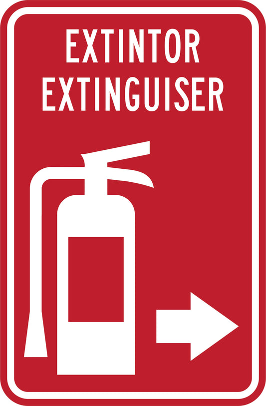EXTINTOR BILINGÜE  FLECHA DERECHA Simbologic