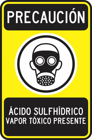 Precaucion Ácido Sulfhídrico Vapor Tóxico Presente Simbologic