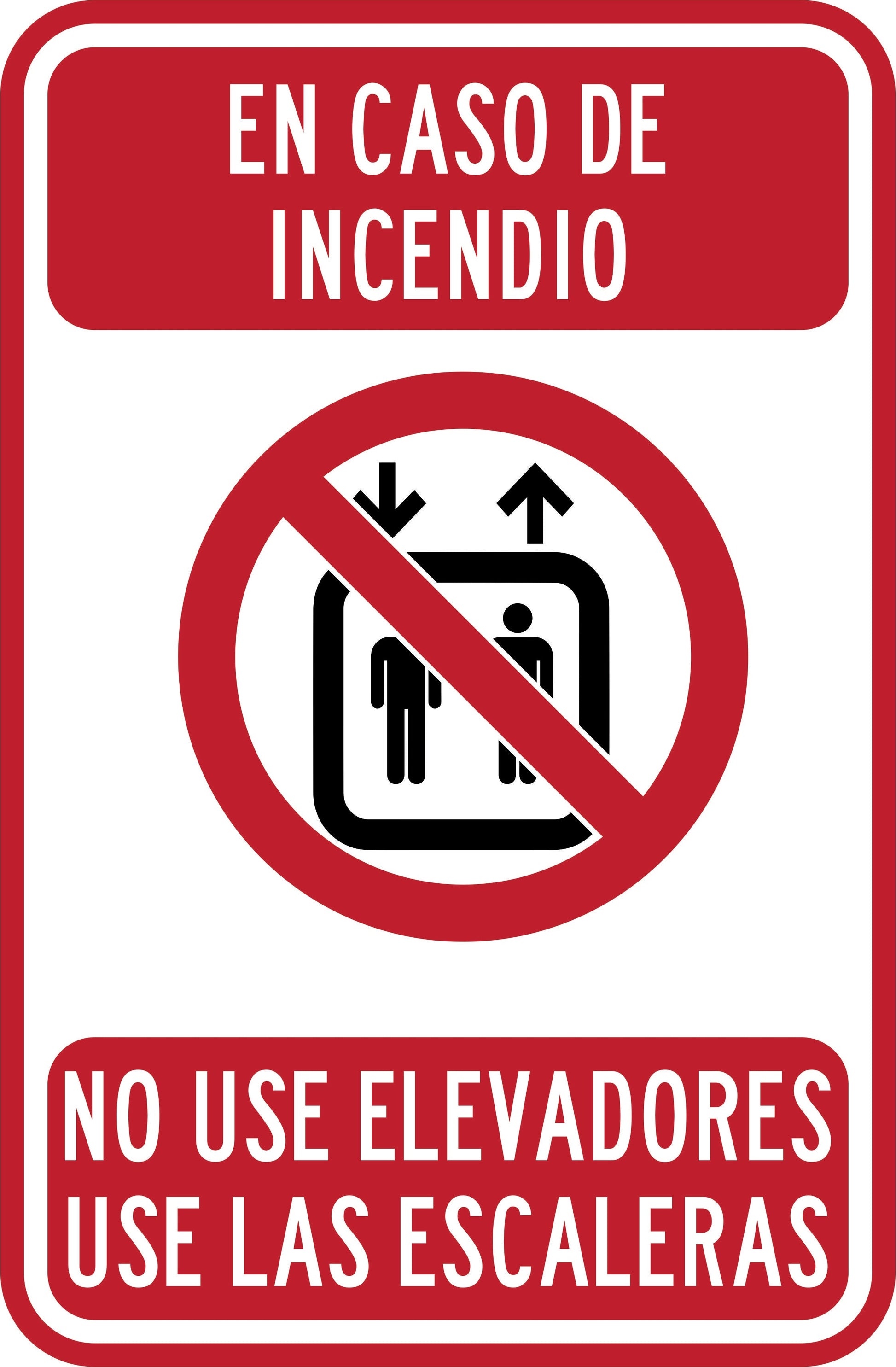EN CASO DE INCENDIO NO USE ELEVADORES Y ESCALERAS Simbologic