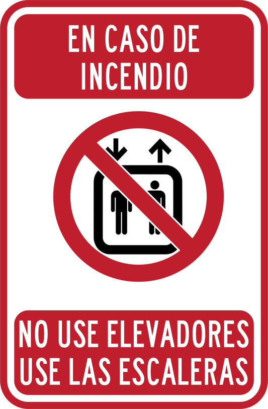EN CASO DE INCENDIO NO USE ELEVADORES Y ESCALERAS Simbologic