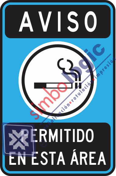 Aviso, Fumar Esta Permitido En Esta Área Simbologic