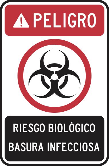 Peligro Riesgo Biológico. Basura Infecciosa Simbologic