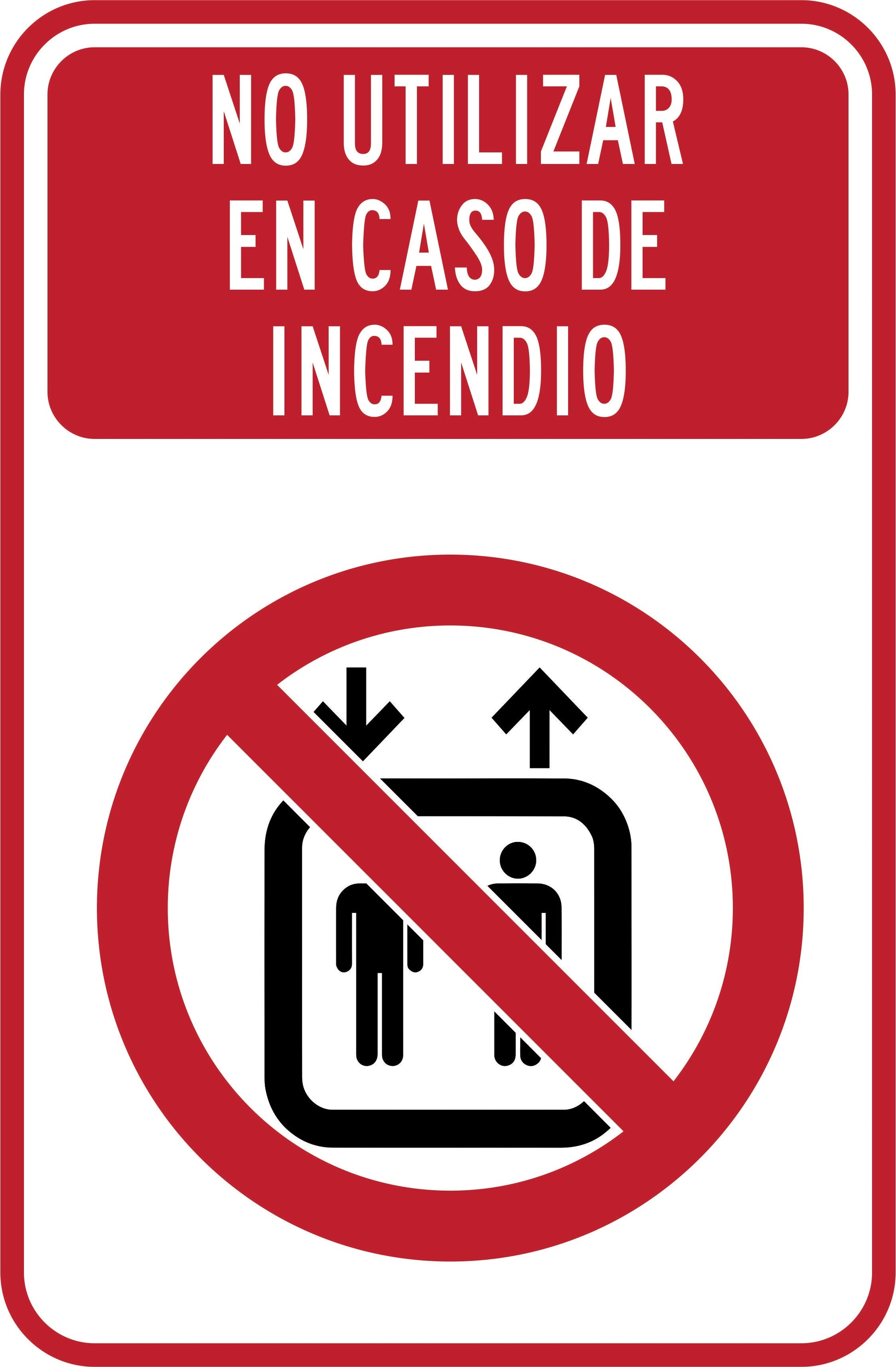 NO UTILIZAR EL ELEVADOR EN CASO DE INCENDIO Simbologic