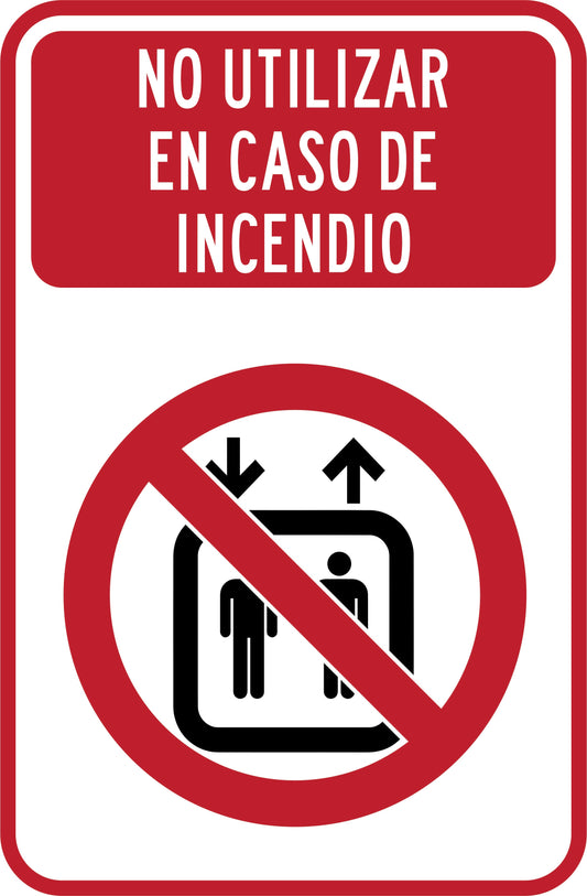NO UTILIZAR EL ELEVADOR EN CASO DE INCENDIO Simbologic