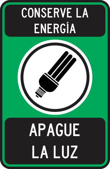 Conserve La Energía. Apague La Luz Simbologic