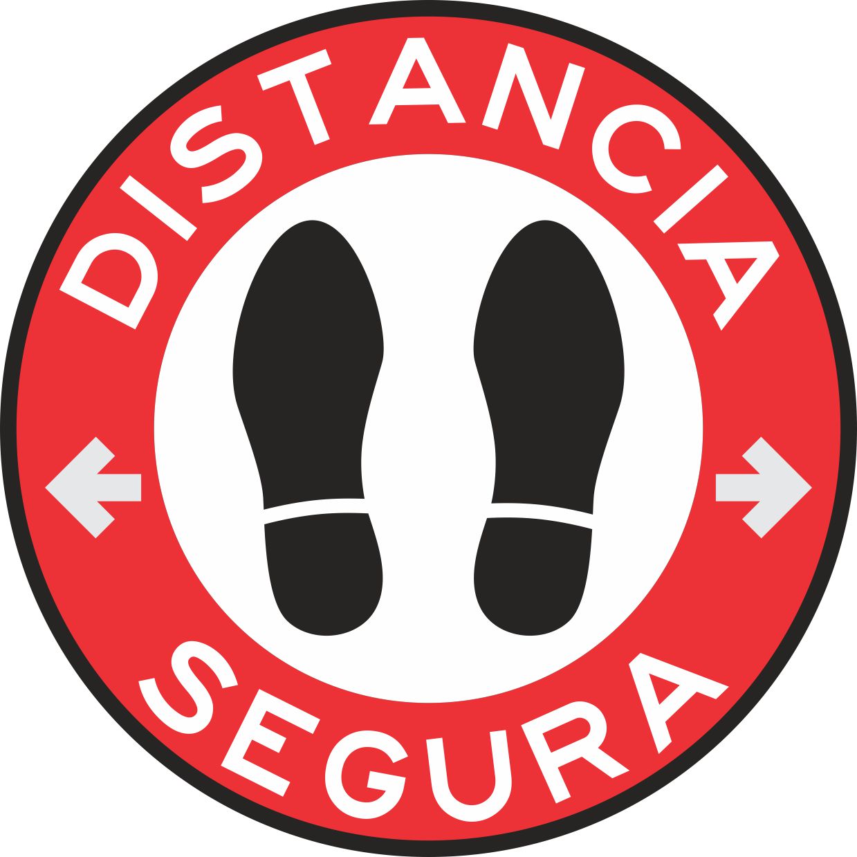 Vinil Para Piso Distancia Segura Simbologic