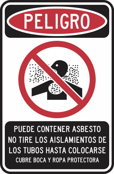 Peligro Puede Contener Asbesto Simbologic