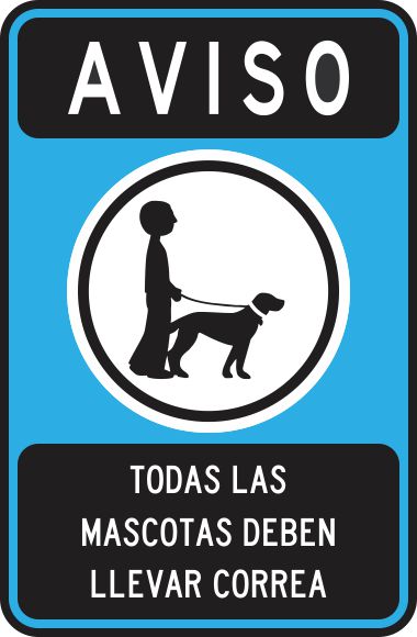 Aviso Todas Las Mascotas Deben Llevar Correa Simbologic
