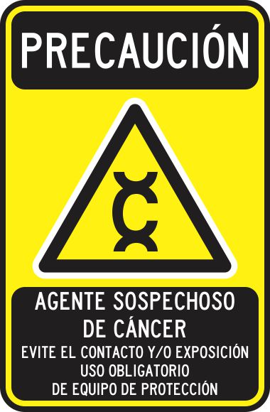 Precaucion Agente Sospechoso De Cáncer. Evite El Contacto Y/O Exposición Simbologic