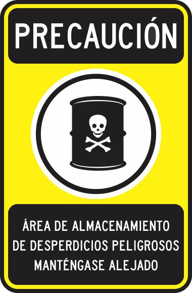 Precaucion Área De Almacenamiento De Desperdicios Peligrosos Simbologic