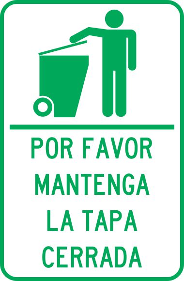 Por Favor Mantenga La Tapa Cerrada Simbologic