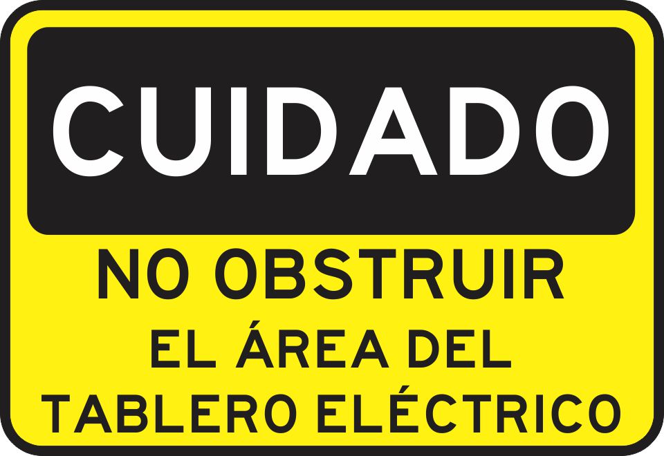 No Obstruir El Área Del Tablero Eléctrico Simbologic