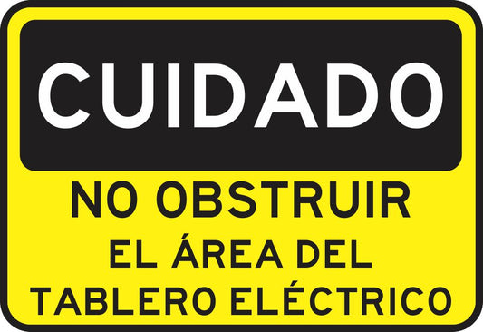 No Obstruir El Área Del Tablero Eléctrico Simbologic