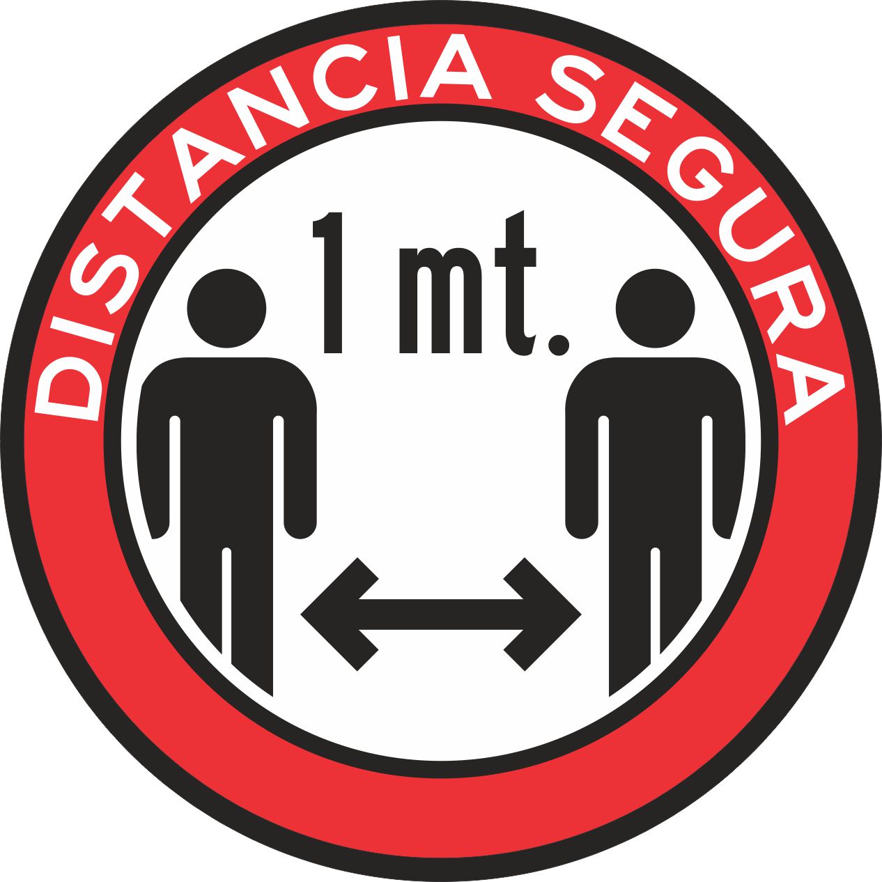 Vinil Para Piso Distancia Segura 1 Mt. Simbologic