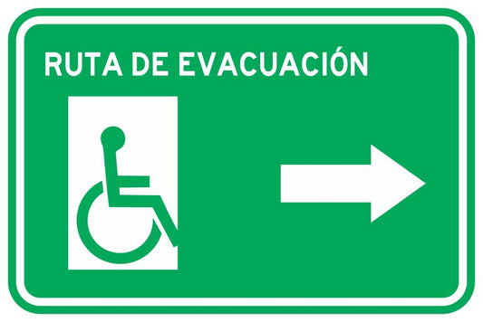 Ruta De Evacuación Discapacitados Flecha Derecha Simbologic