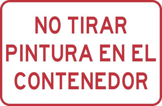No Tirar Pintura En El Contenedor Simbologic
