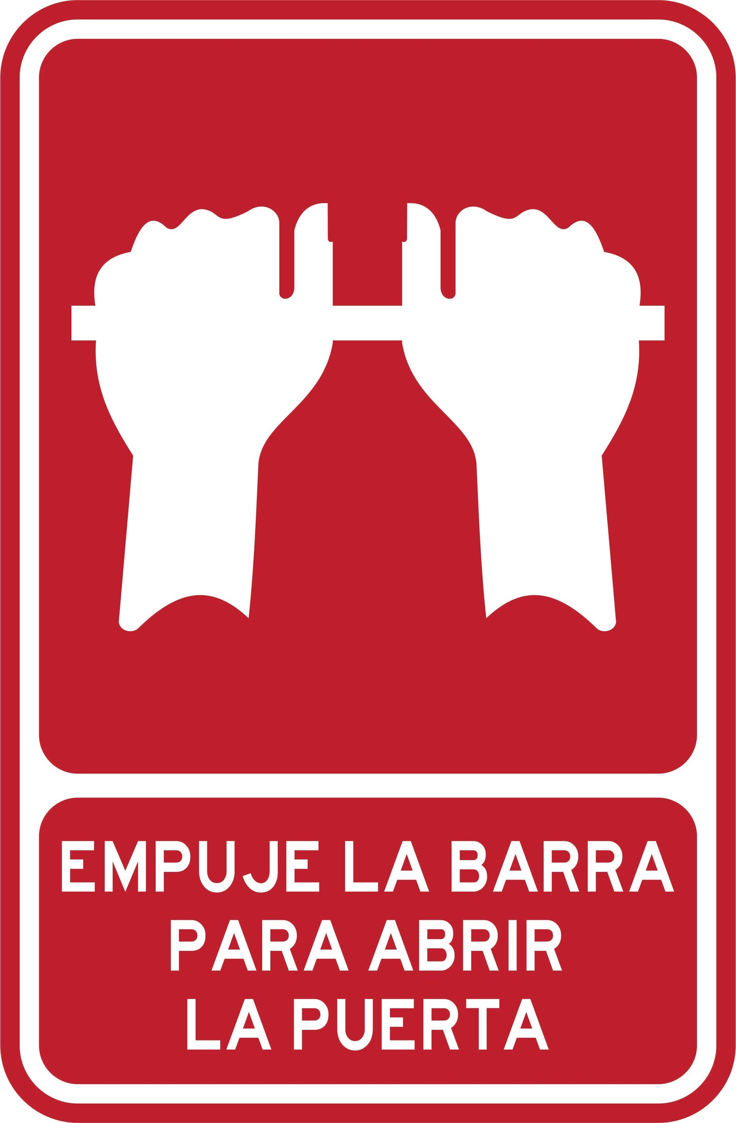 EMPUJE LA BARRA PARA ABRIR LA PUERTA Simbologic