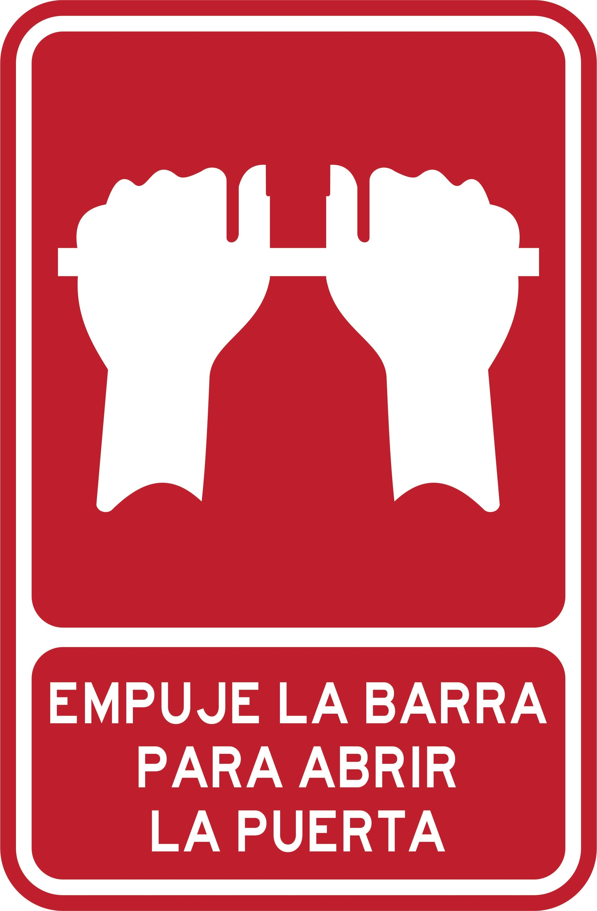 EMPUJE LA BARRA PARA ABRIR LA PUERTA Simbologic
