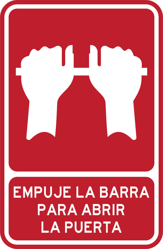 EMPUJE LA BARRA PARA ABRIR LA PUERTA Simbologic