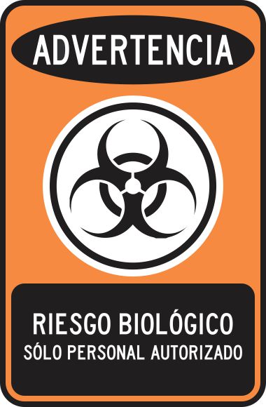 Advertencia Riesgo Biológico. Solo Personal Autorizado Simbologic