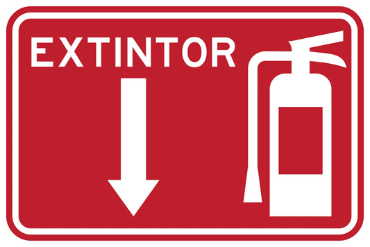 EXTINTOR CON FLECHA HACIA ABAJO Simbologic