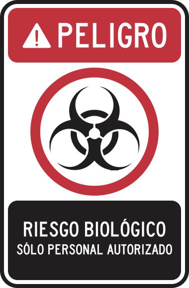 Peligro Riesgo Biológico Solo Personal Autorizado Simbologic