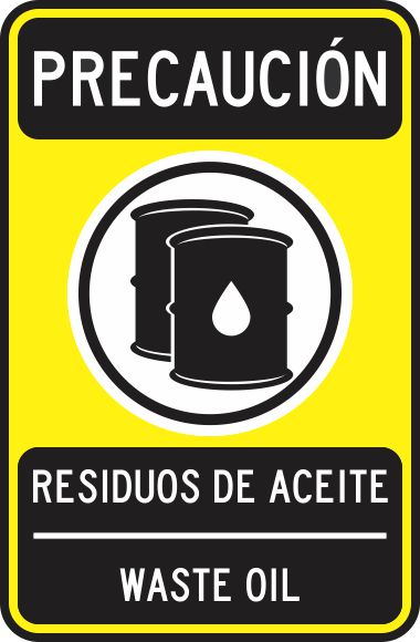 Precaucion Residuos De Aceite / Waste Oil Simbologic