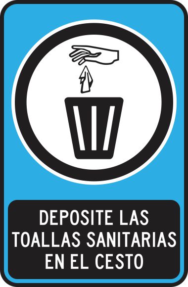Deposite Las Toallas Sanitarias En El Cesto Simbologic