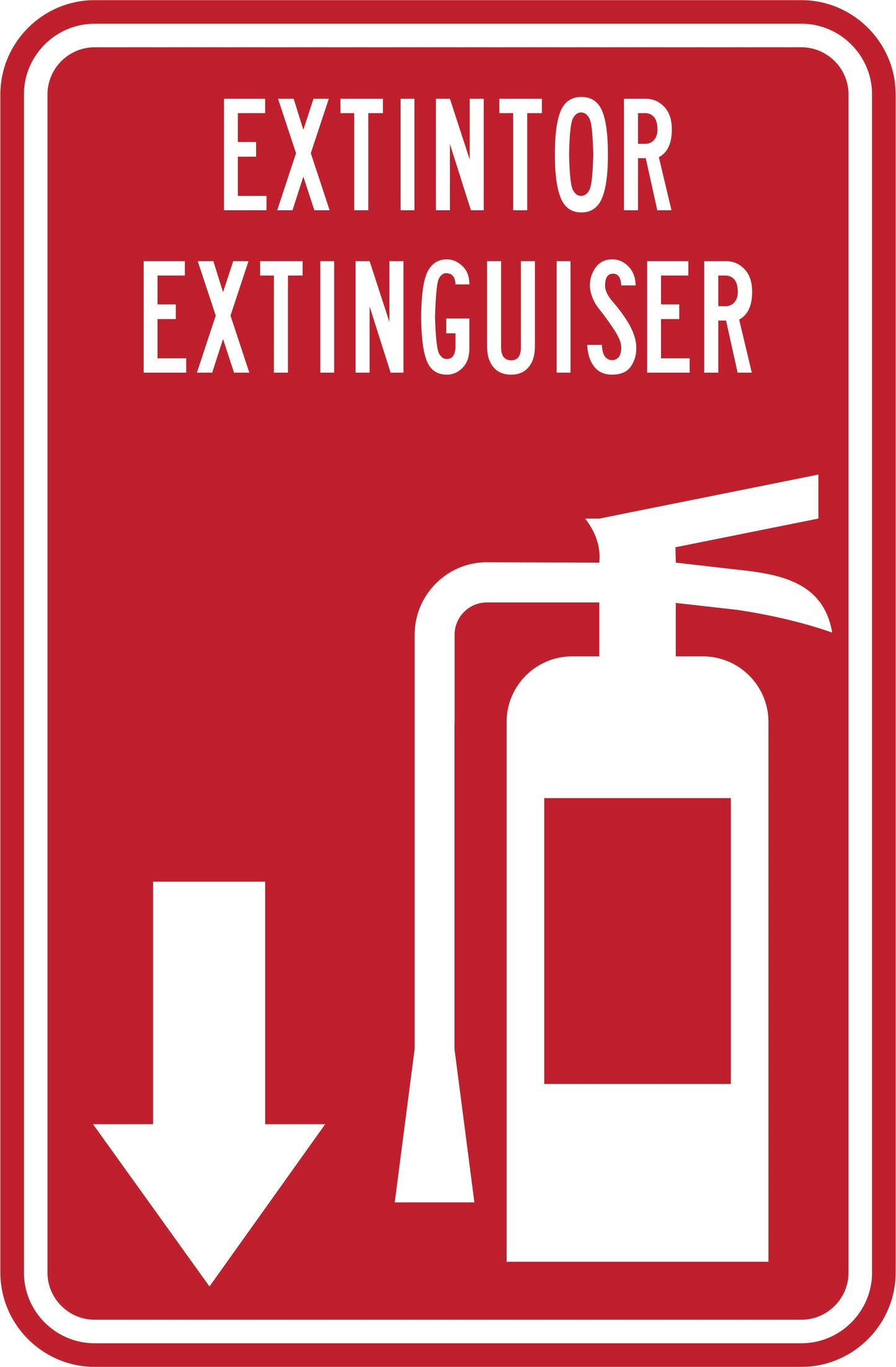 EXTINTOR BILINGÜE  FLECHA HACIA ABAJO Simbologic