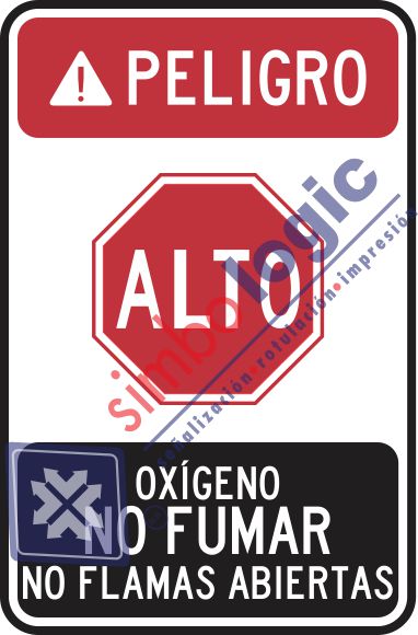Oxígeno, No Fumar, No Flamas Abiertas Simbologic