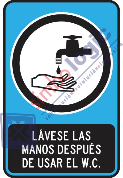 Lávese Las Manos Después De Usar El W.C. Simbologic